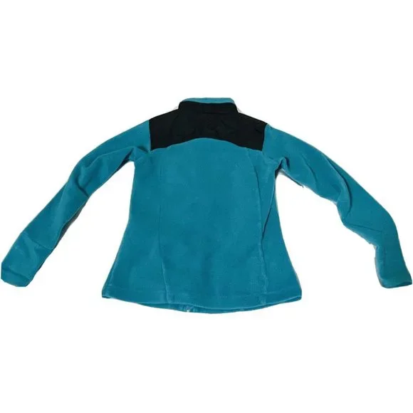Columbia Womens Fleece Jacket Women’s Small Turquoise Zip Up Thumb Holes - Picture 9 of 9